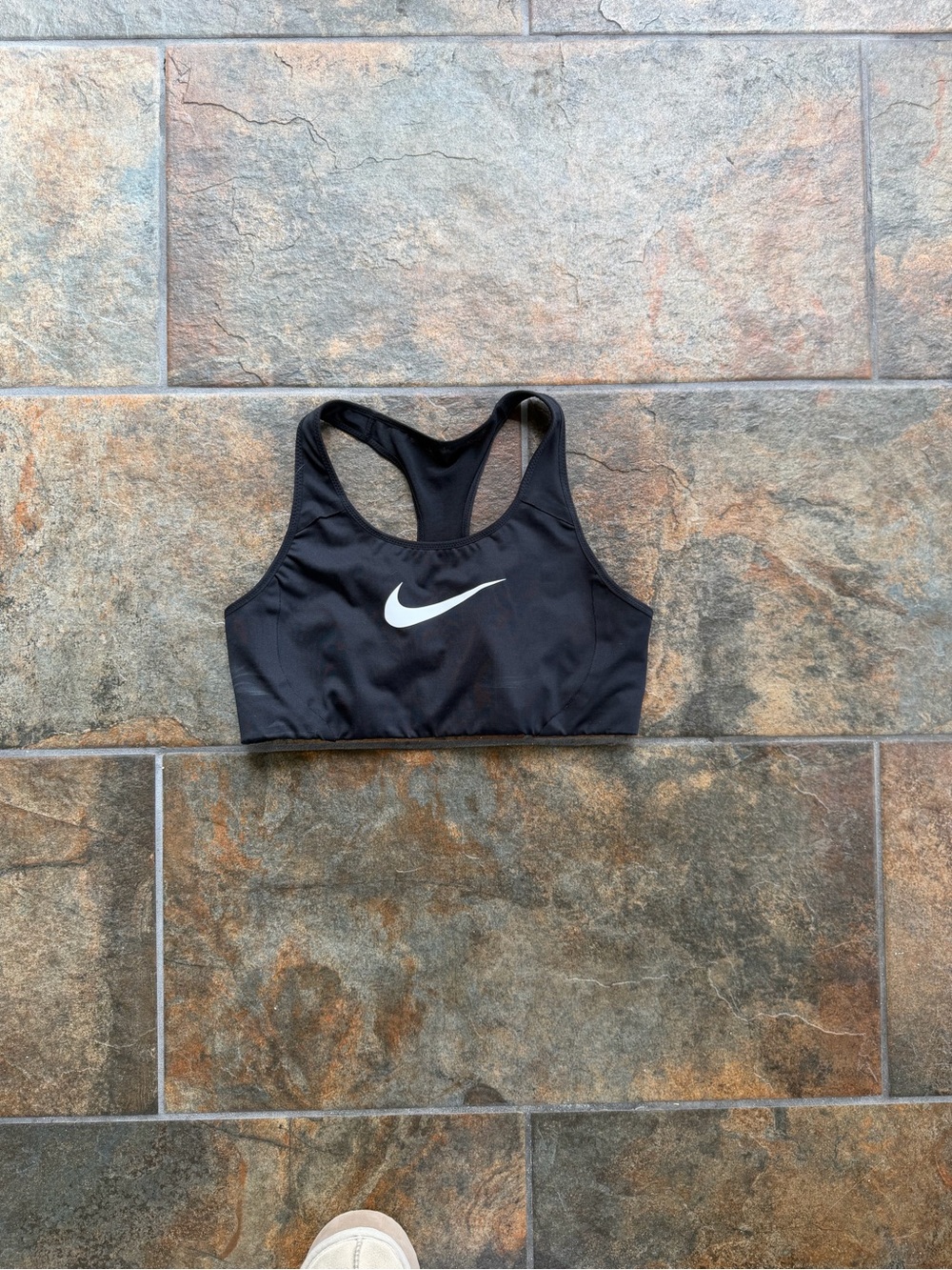 Nike Black Sports Bra with White Swoosh